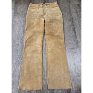 Jou Jou Skins 100% Genuine Leather Women's Pants Size 7/8 Tan